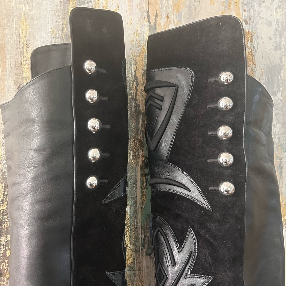 ISABEL MARANT Becky Thigh High Farrah Leather Boots- Black/ Size 37 - Picture 6 of 15